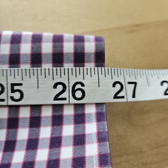 Peter Millar Mens Long Sleeve Purple White Plaid Button Down Size Large - Picture 8 of 10